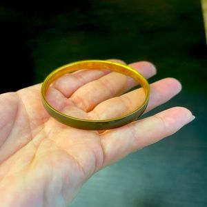 J. Crew Gold Tone Grey Enamel Bangle Bracelet Stackable